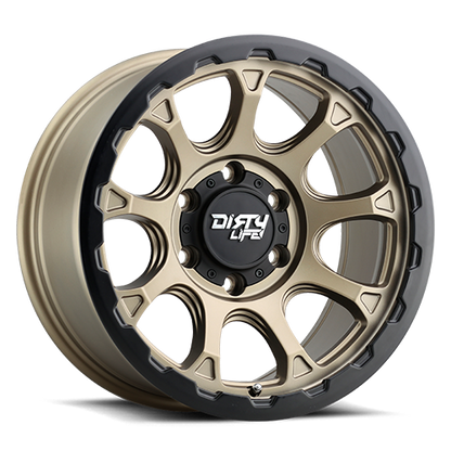 Drifter 9307 Matte Gold 17X8.5 Dirty Life Race Wheels-4