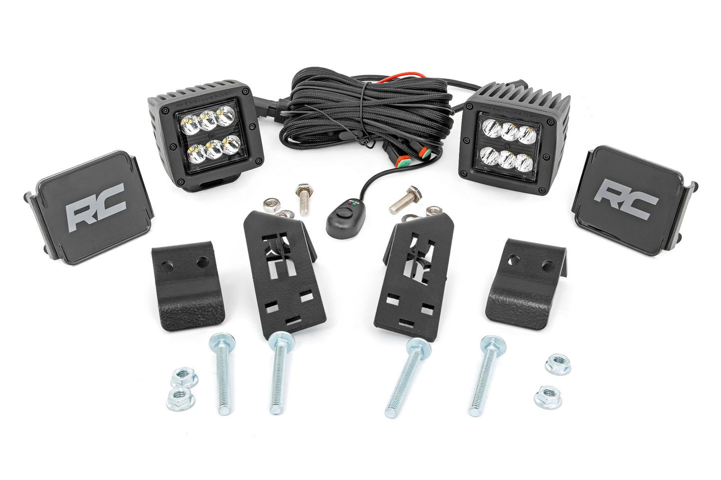 Rough Country Polaris Dual LED Cube Kit w/Black Series Spot LED's 20-21 Polaris RZR PRO XP Rough Country