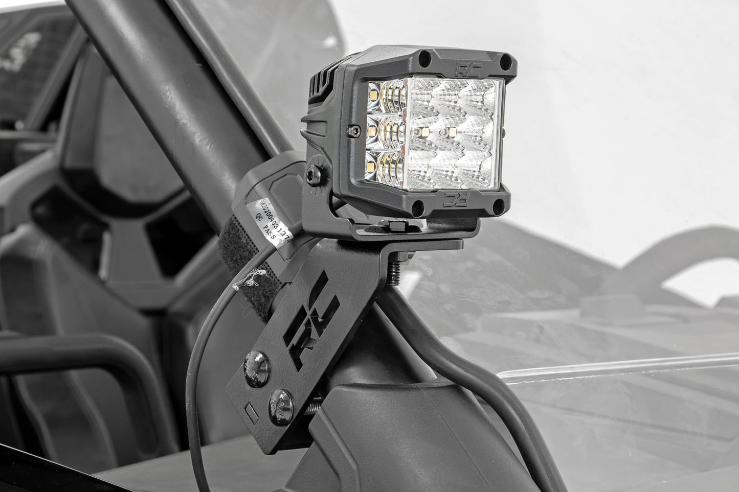 LED Light Kit A Pillar Mount 2 Inch Black Pair Flood Polaris RZR PRO XP Rough Country-4
