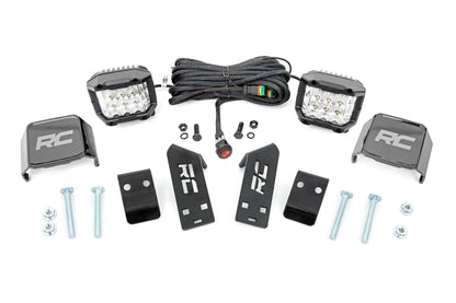 LED Light Kit A Pillar Mount 2 Inch Chrome Pair Wide Angle Polaris RZR PRO XP Rough Country