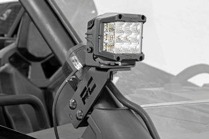 LED Light Kit A Pillar Mount 2 Inch Black Pair Amber DRL Polaris RZR PRO XP Rough Country-4