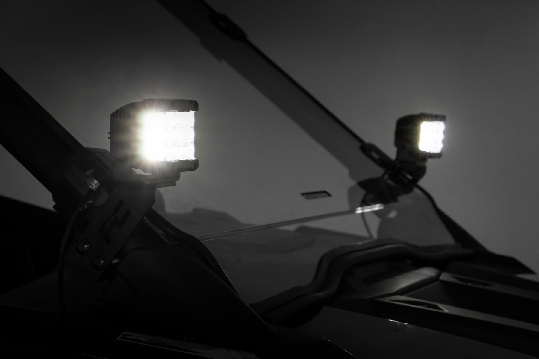 LED Light Kit A Pillar Mount 2 Inch Black Pair Amber DRL Polaris RZR PRO XP Rough Country-5