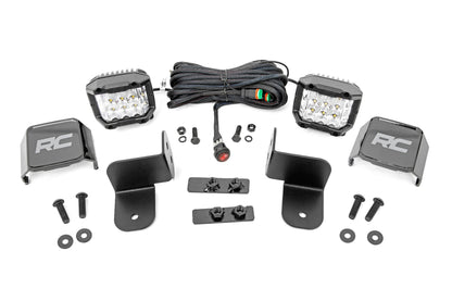 LED Light Kit Rear Mount 2 Inch Chrome Pair Wide Angle Polaris Ranger XP 1000 Rough Country-1