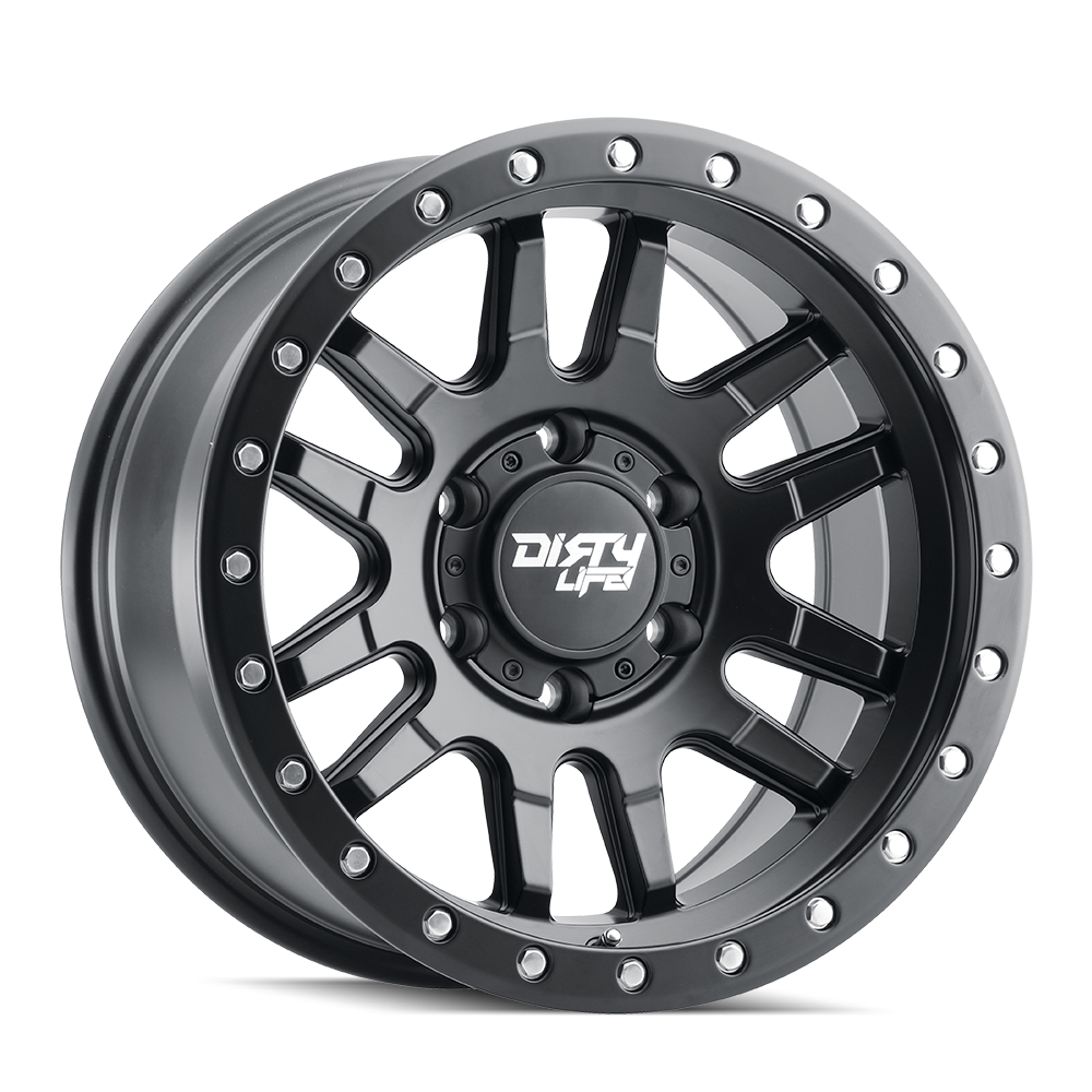 Canyon Pro 9309 Satin Black 17X9 Dirty Life Race Wheels-4