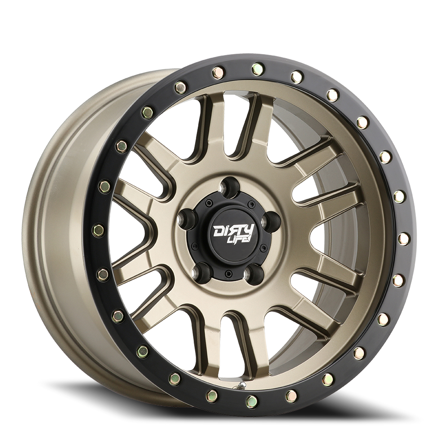 Canyon Pro 9309 Satin Gold 17X9 Dirty Life Race Wheels-4