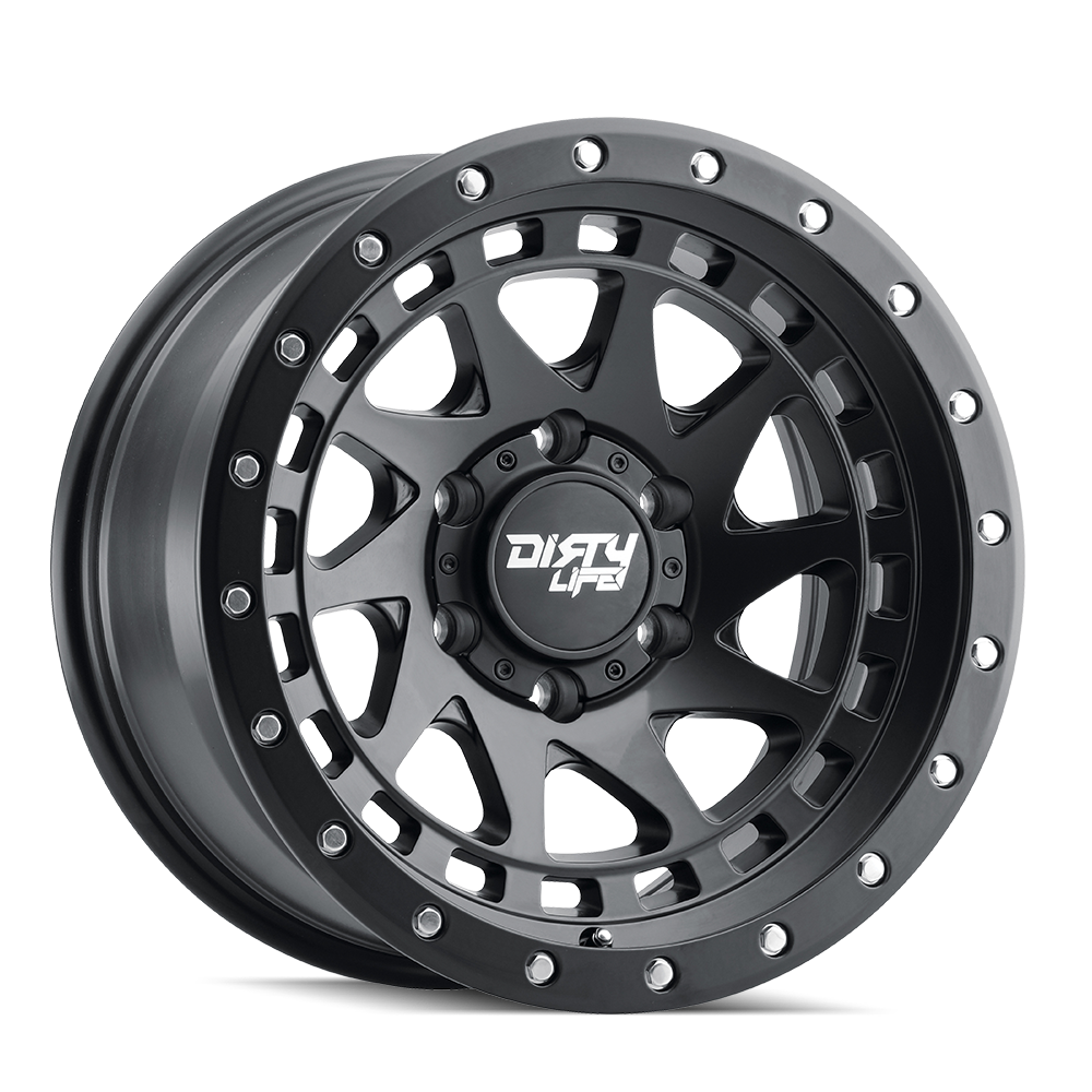 Enigma Pro 9311 Matte Black 17X9 Dirty Life Race Wheels-6