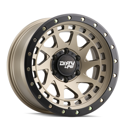 Enigma Pro 9311 Satin Gold 17X9 Dirty Life Race Wheels-8
