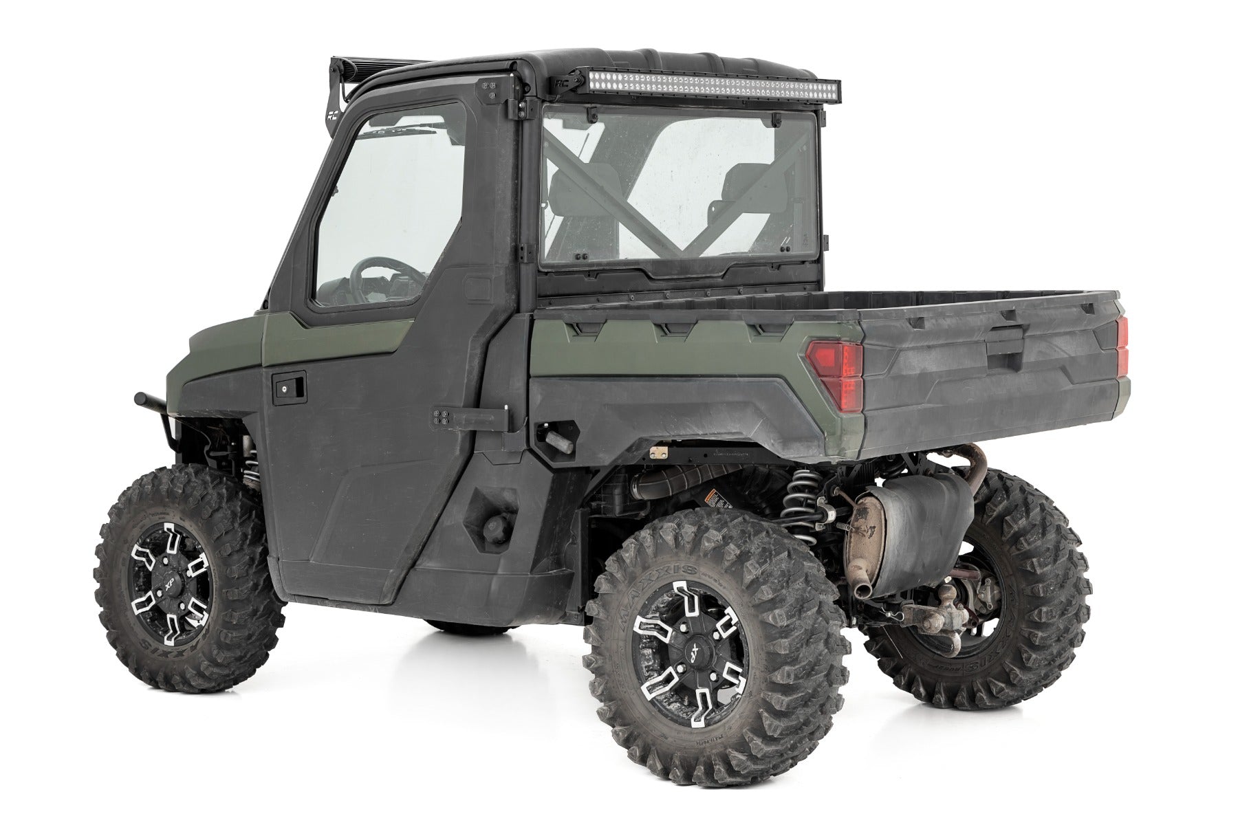 LED Light Rear Mount 50 Inch Dual Row Black Pair 14-22 Polaris Ranger 1000XP Rough Country-2