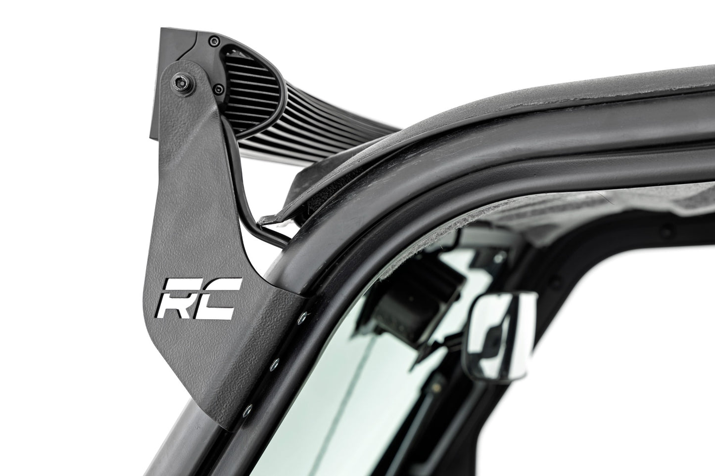 Rough Country LED Light Front Mount 50 Inch Dual Row Black Pair with Factory Wiper 14-22 Polaris Ranger 1000XP Rough Country