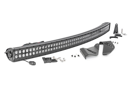LED Light Rear Mount 50 Inch Dual Row Black Pair Polaris Ranger 1000/Ranger XP 900/1000 Rough Country