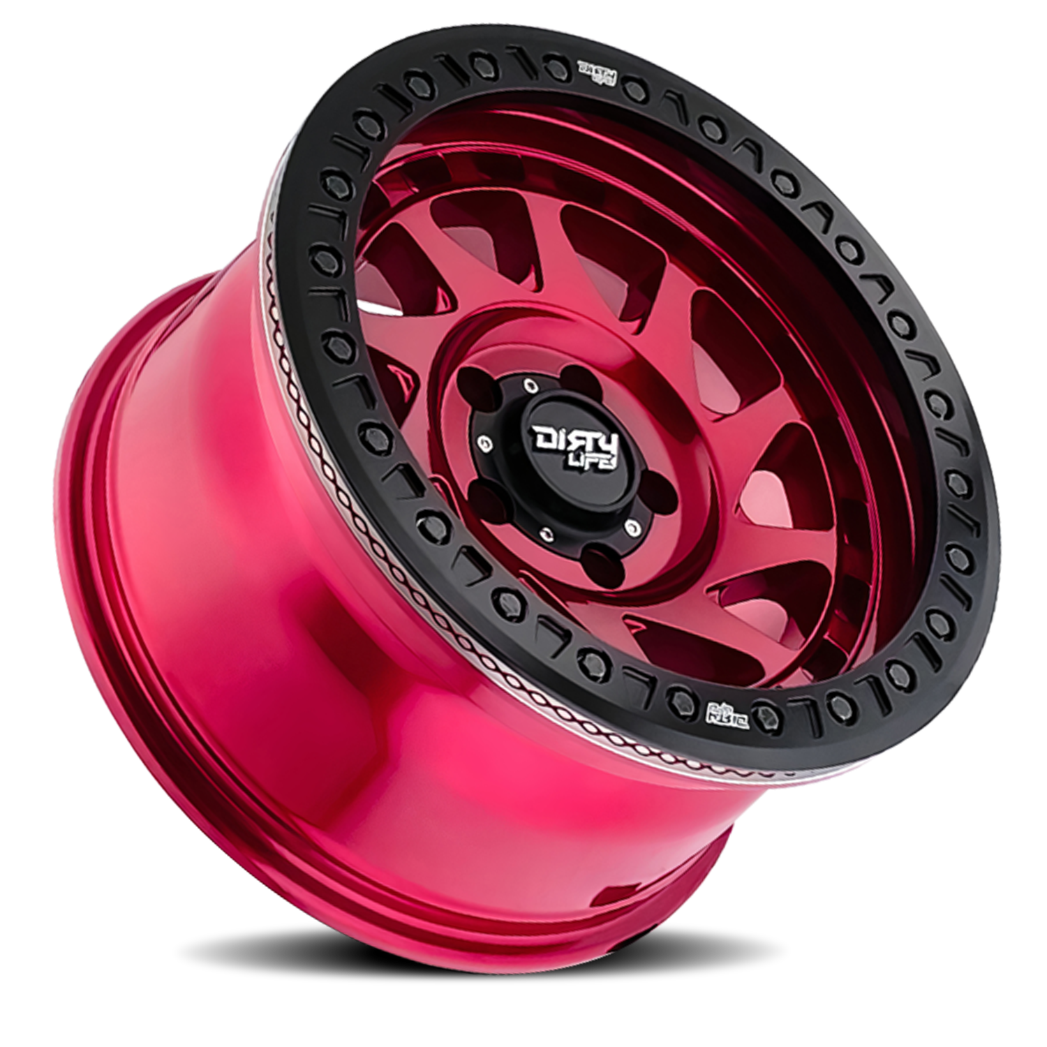 Enigma 9313 Gloss Crimson Candy Red 17X9 Dirty Life Race Wheels-22