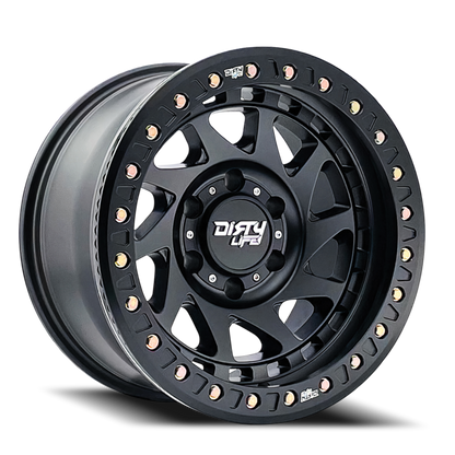 Enigma 9313 Matte Black 17X9 Dirty Life Race Wheels-12