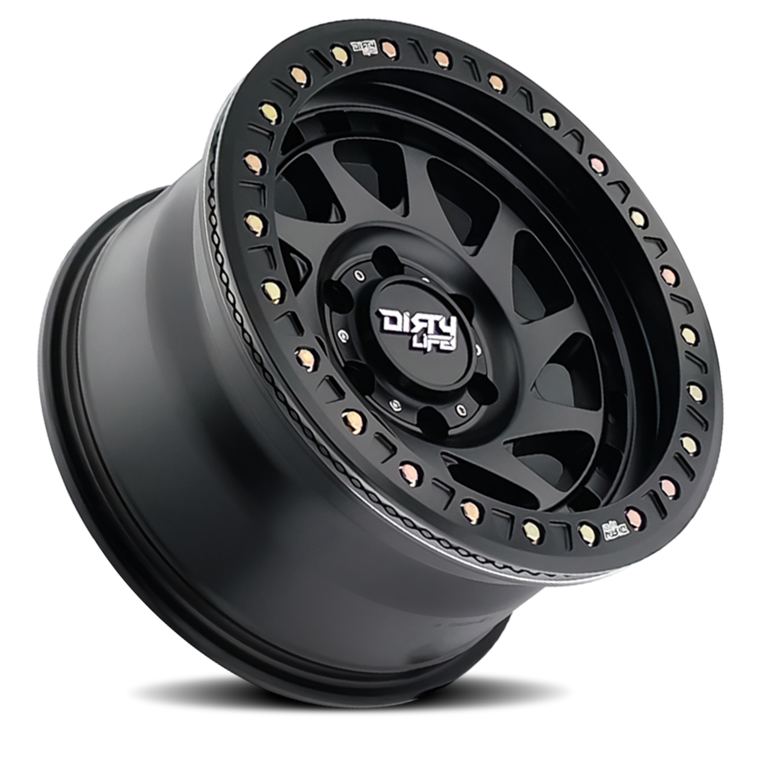 Enigma 9313 Matte Black 17X9 Dirty Life Race Wheels-10