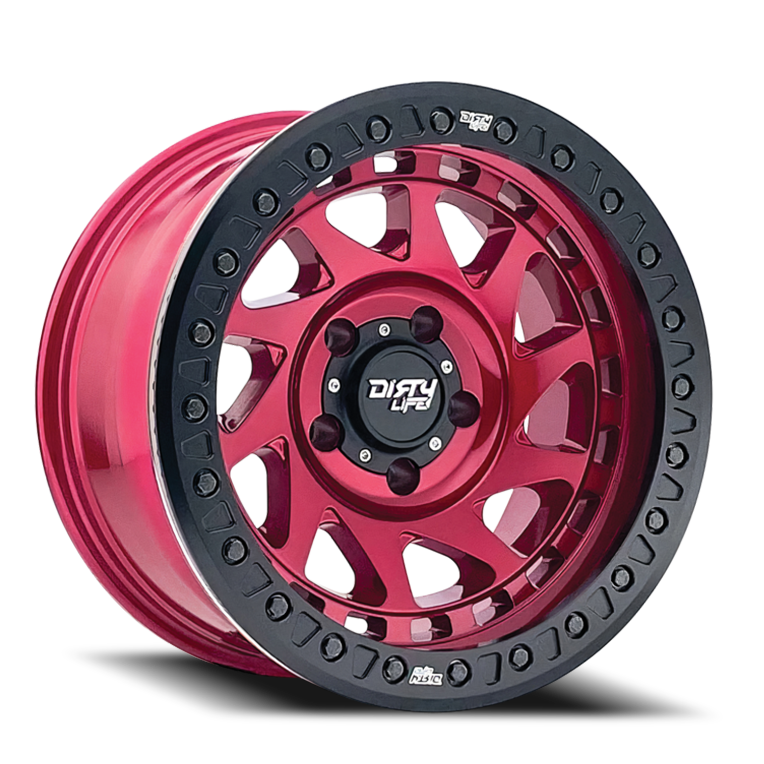 Enigma 9313 Gloss Crimson Candy Red 17X9 Dirty Life Race Wheels-12