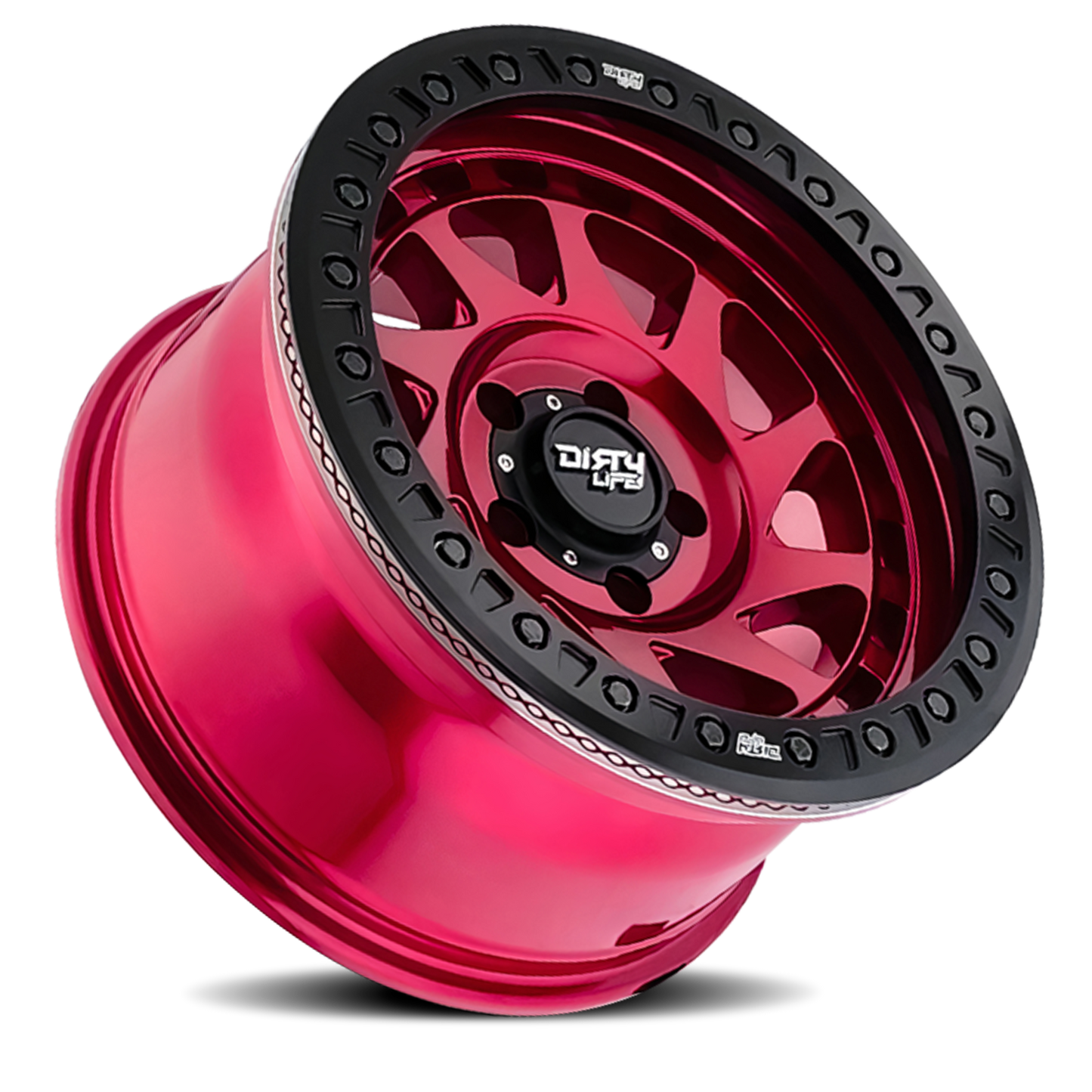 Enigma 9313 Gloss Crimson Candy Red 17X9 Dirty Life Race Wheels-10