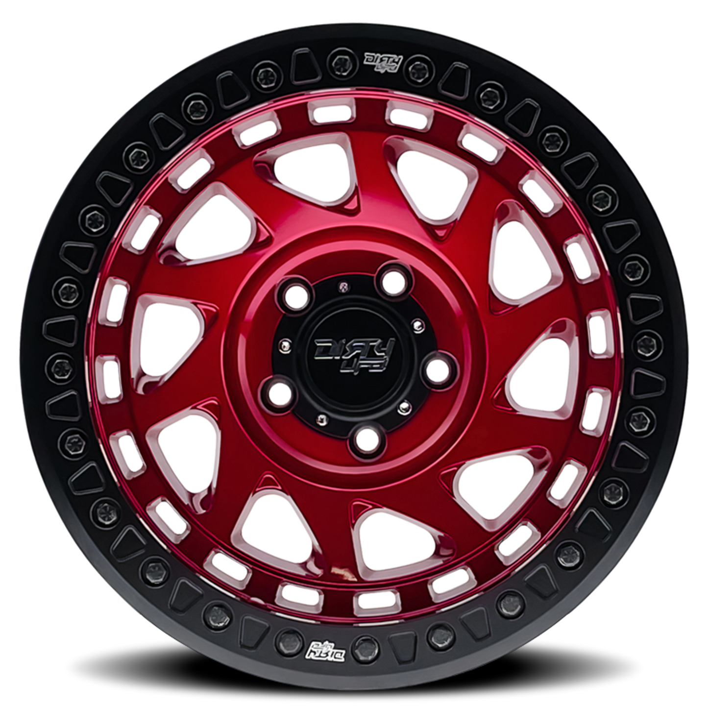 Enigma 9313 Gloss Crimson Candy Red 17X9 Dirty Life Race Wheels-11