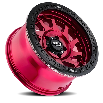 Enigma 9313 Gloss Crimson Candy Red 17X9 Dirty Life Race Wheels-7