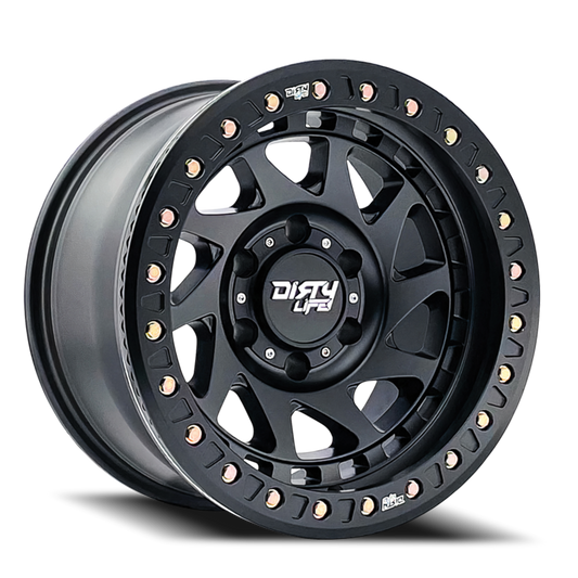 Enigma 9313 Matte Black 17X9 Dirty Life Race Wheels