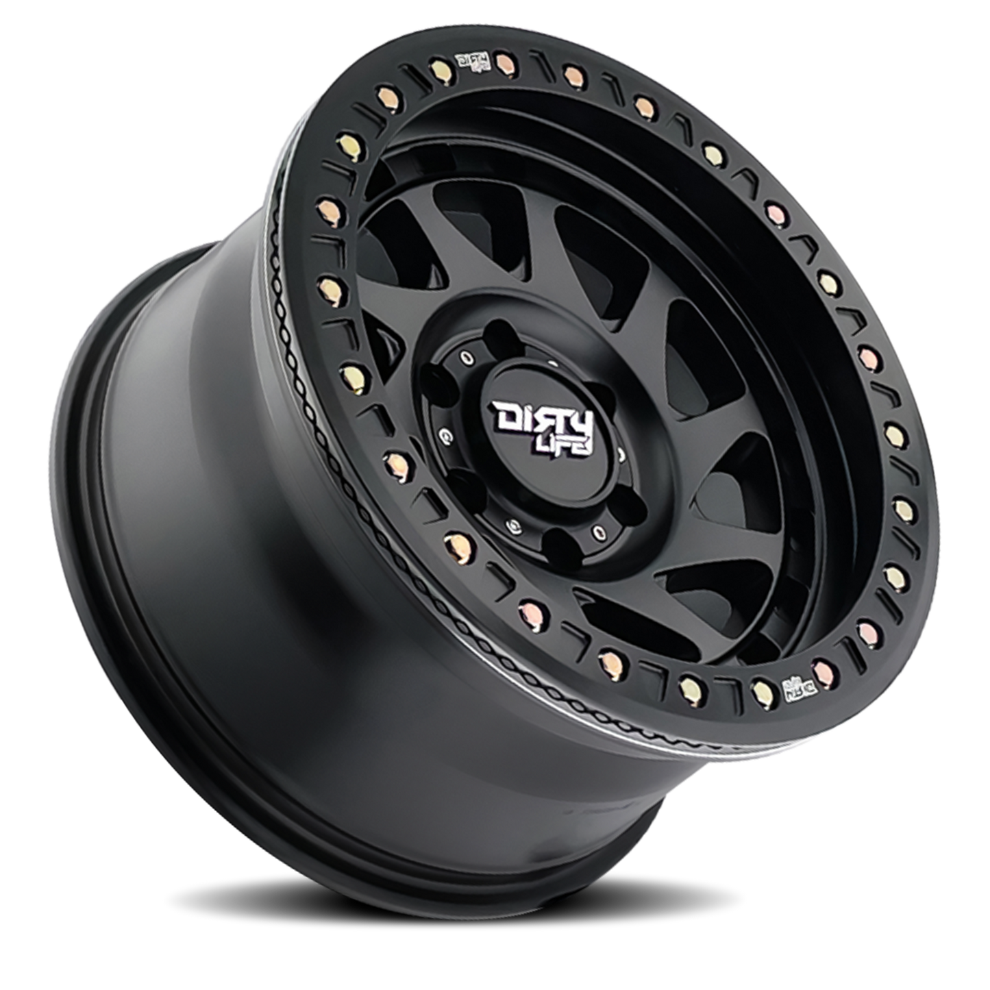 Enigma 9313 Matte Black 17X9 Dirty Life Race Wheels-1