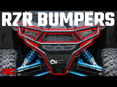Tubular Bumper Front Black Series LED 6 Light Slim Line Polaris RZR XP1000 Rough Country-2