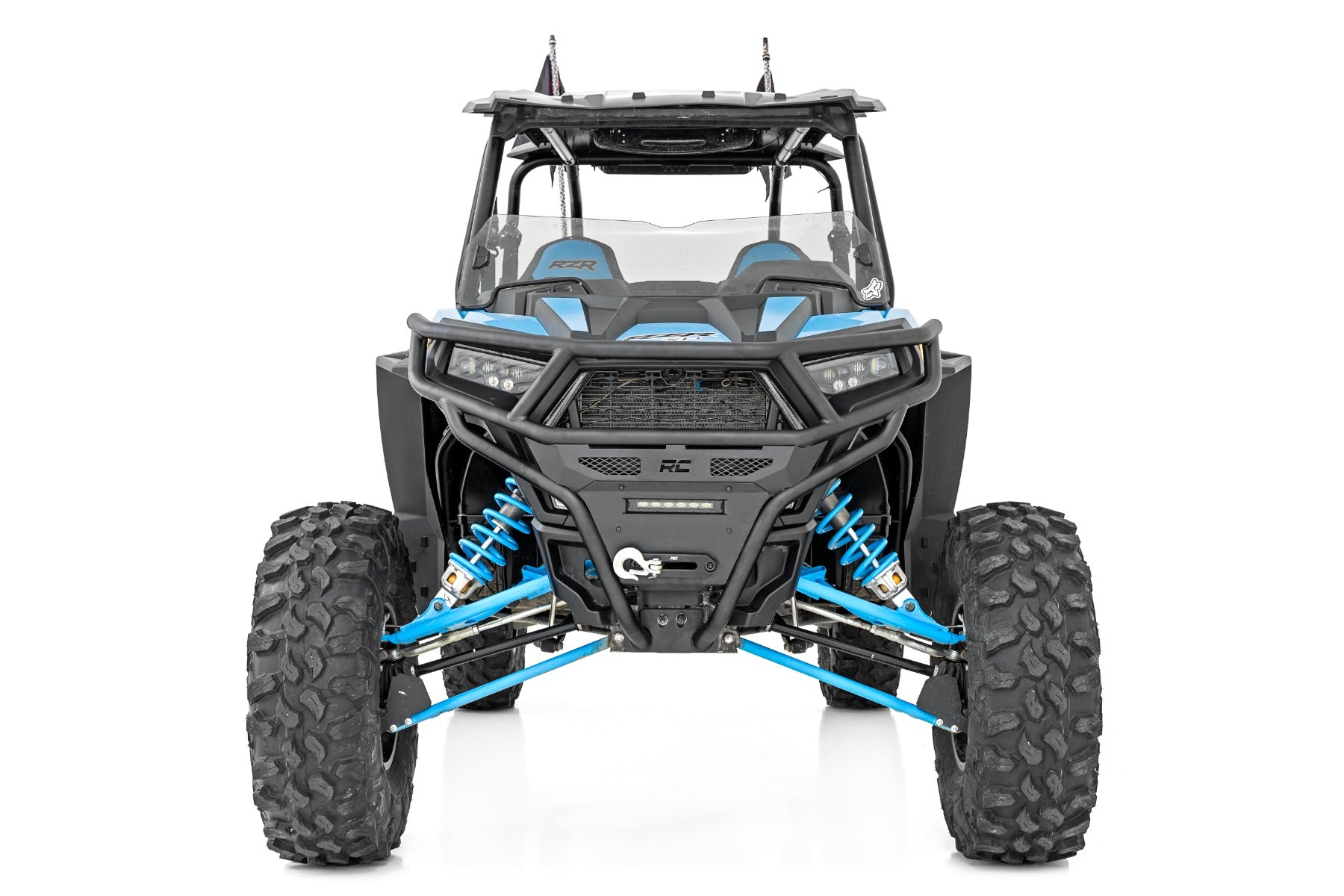 Tubular Bumper Front Black Series LED 6 Light Slim Line Polaris RZR XP1000 Rough Country-3