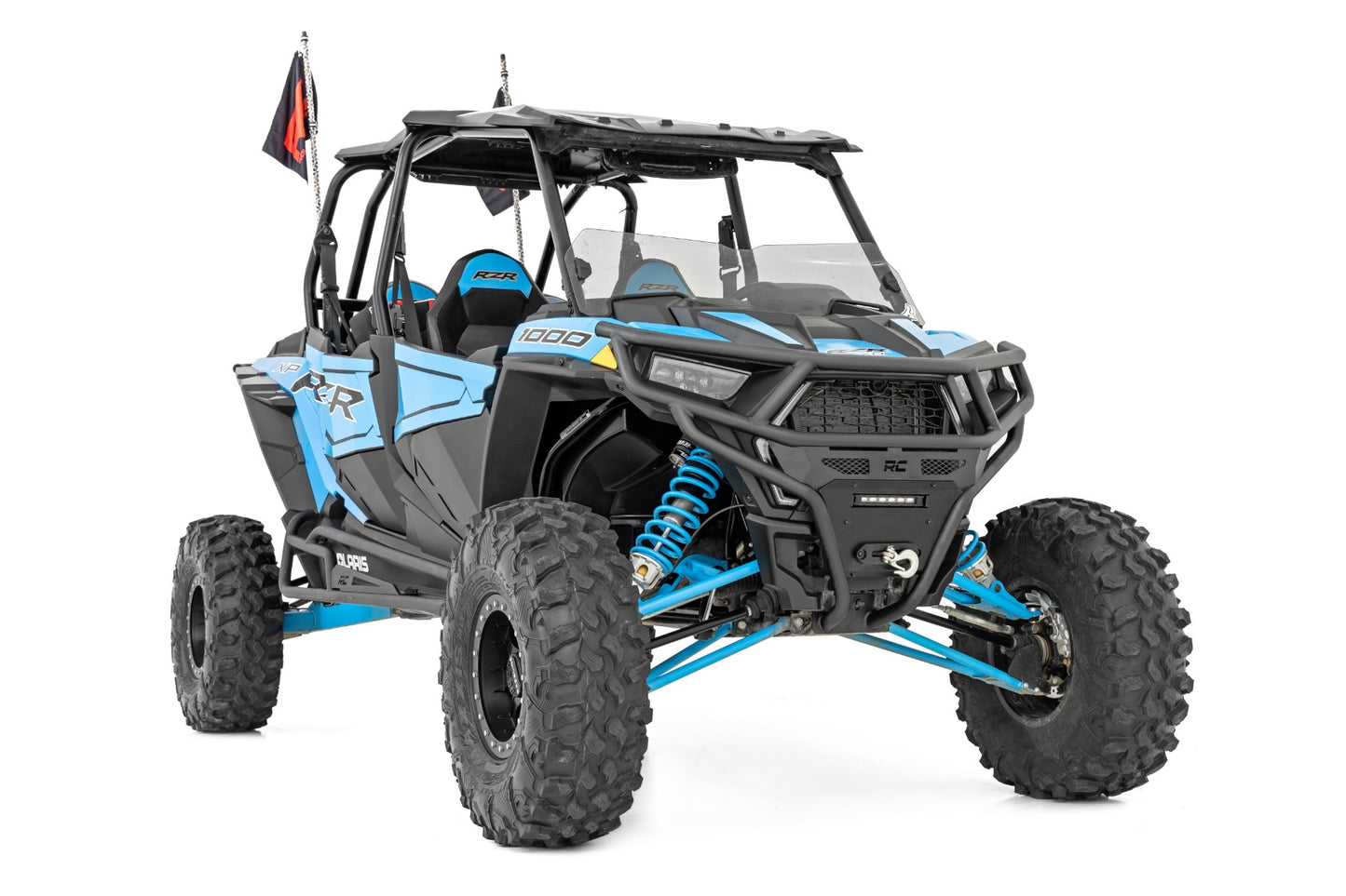 Tubular Bumper Front Black Series LED 6 Light Slim Line Polaris RZR XP1000 Rough Country-4