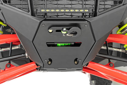 LED Light Winch Mount Front 10 Inch Black Slimline Polaris RZR Pro R Rough Country-1