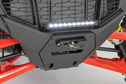 LED Light Winch Mount Front 10 Inch Black Slimline Polaris RZR Pro R Rough Country-3