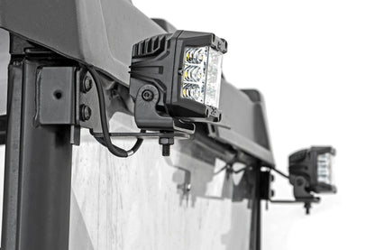 LED Light RR Cage Mount 2 Inch Black Spot Pair Polaris Ranger 1000/Ranger XP 900/1000 Rough Country-1