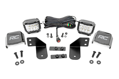 LED Light RR Cage Mount 2 Inch Chrome Pair Wide Angle Polaris Ranger 1000/Ranger XP 900/1000 Rough Country