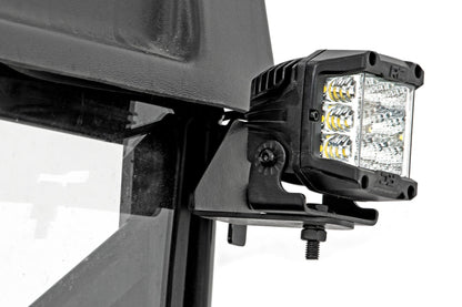 LED Light RR Cage Mount 2 Inch Chrome Pair Wide Angle Polaris Ranger 1000/Ranger XP 900/1000 Rough Country-4