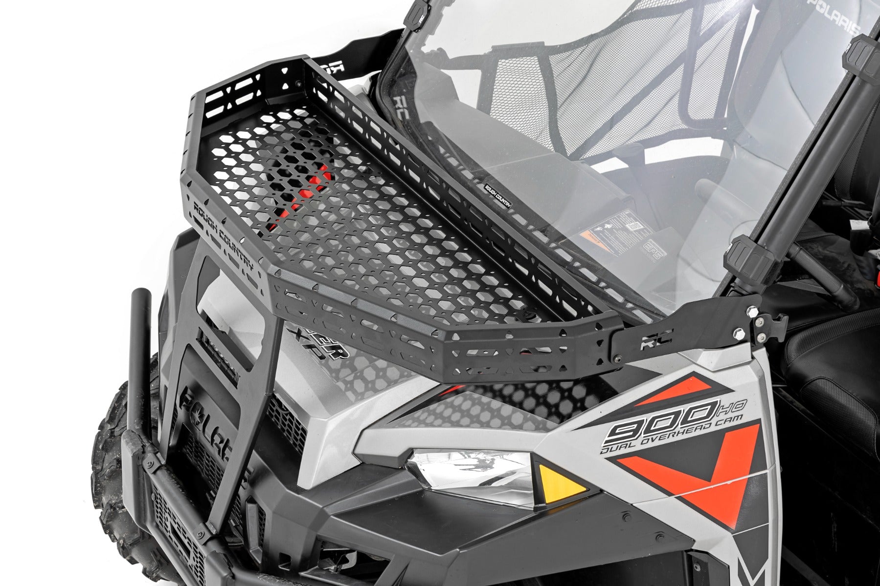 Front Cargo Rack 6 Inch Black Slimline Polaris Ranger XP 900/Ranger XP 1000 Rough Country-2