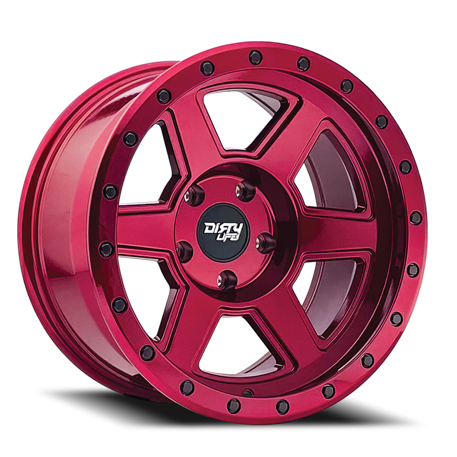 Compound 9315 Gloss Crimson Candy Red 17X9 Dirty Life Race Wheels-3