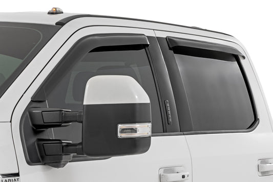 Side Window Deflectors Tape On Rain Guard Ford F-150/Lightning/F-250/F-350/Raptor (15-26) Rough Country