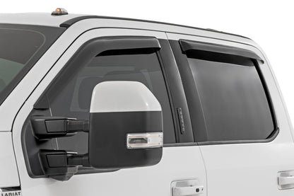 Side Window Deflectors Tape On Rain Guard Ford F-150/Lightning/F-250/F-350/Raptor (15-26) Rough Country