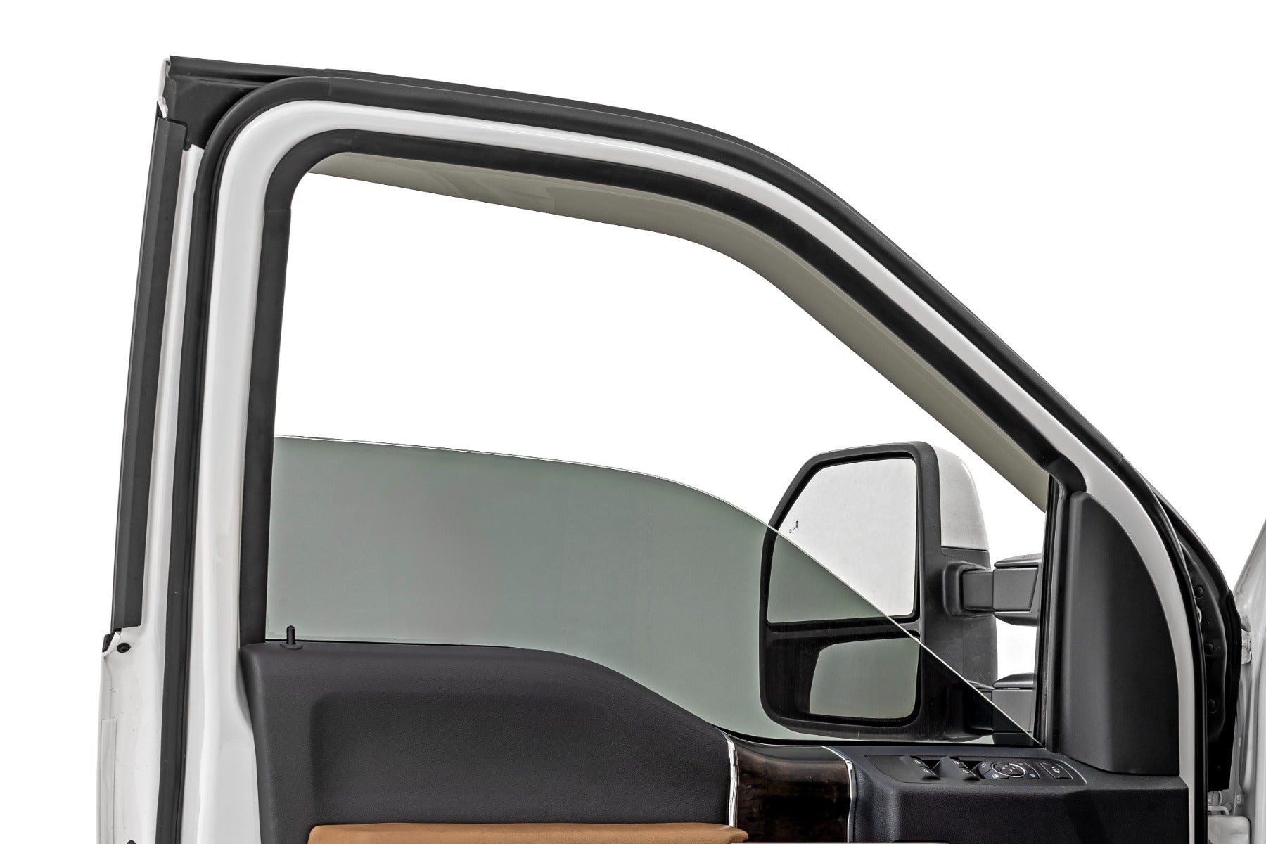 Side Window Deflectors Tape On Rain Guard Ford F-150/Lightning/F-250/F-350/Raptor (15-26) Rough Country-1
