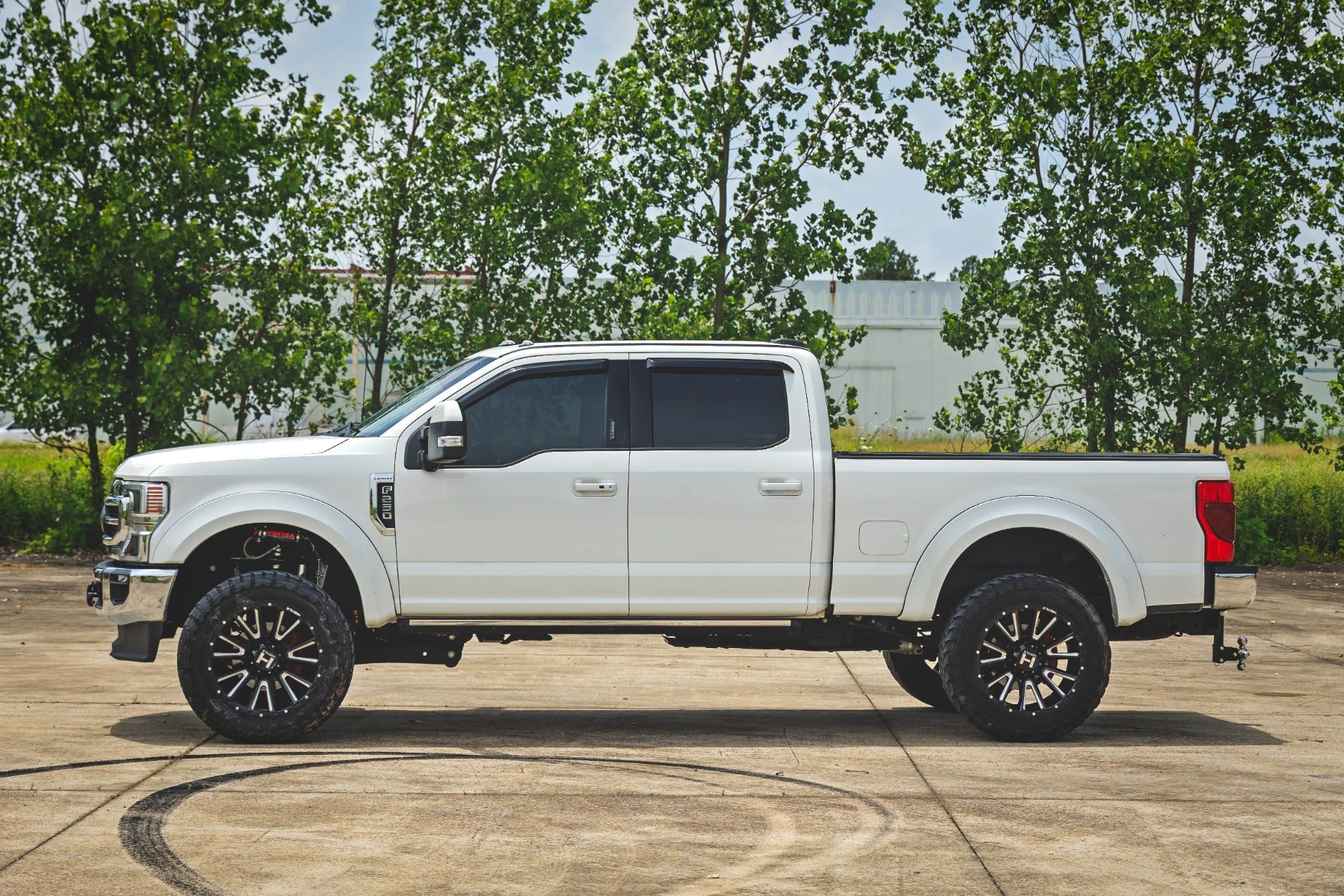 Side Window Deflectors Tape On Rain Guard Ford F-150/Lightning/F-250/F-350/Raptor (15-26) Rough Country-4