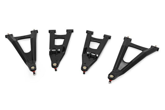 Black Forged Alum High Clearance 2 Inch Fwd Offset Control Arms w/Ball Joints Polaris Ranger 1000XP Rough Country