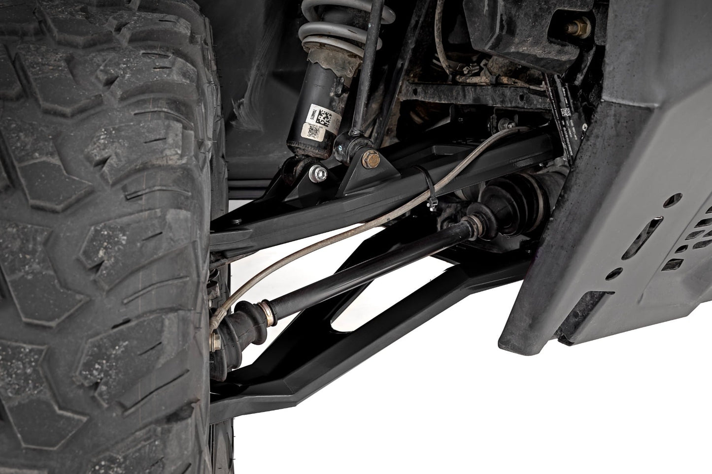 Black Forged Alum High Clearance 2 Inch Fwd Offset Control Arms w/Ball Joints Polaris Ranger 1000XP Rough Country-1
