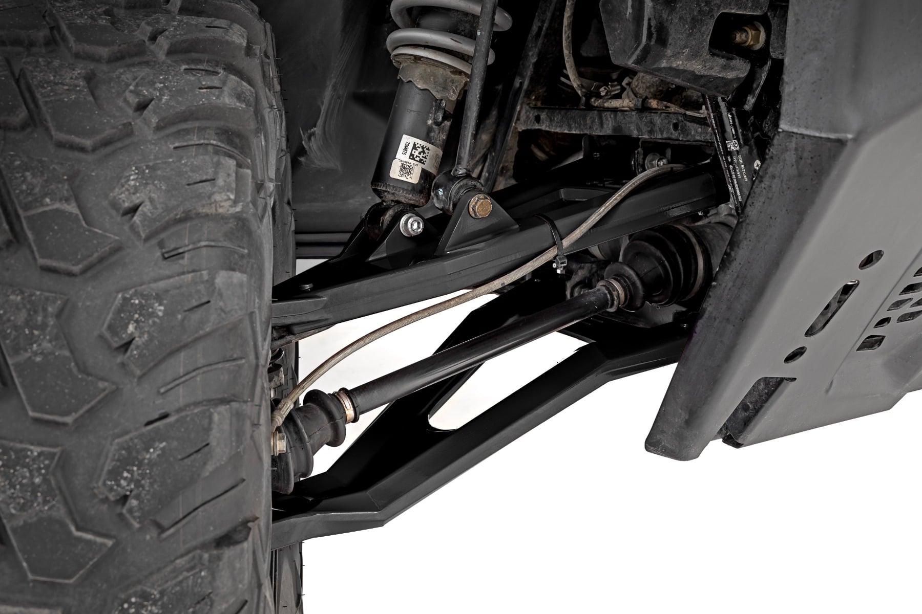 Black Forged Alum High Clearance 2 Inch Fwd Offset Control Arms w/Ball Joints Polaris Ranger 1000XP Rough Country-1