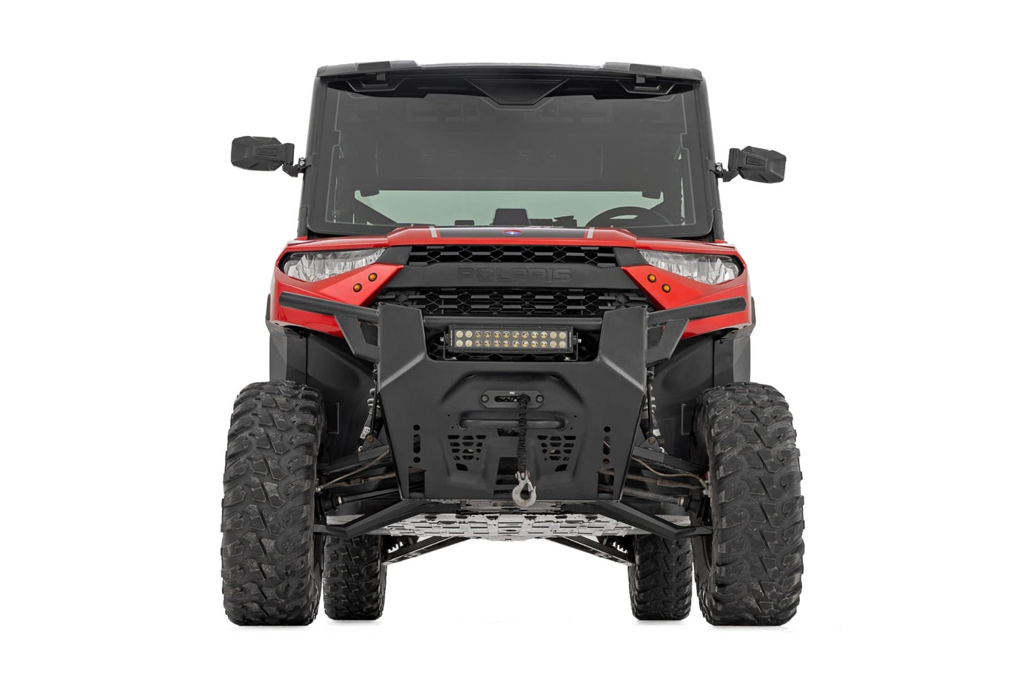 Black Forged Alum High Clearance 2 Inch Fwd Offset Control Arms w/Ball Joints Polaris Ranger 1000XP Rough Country-2