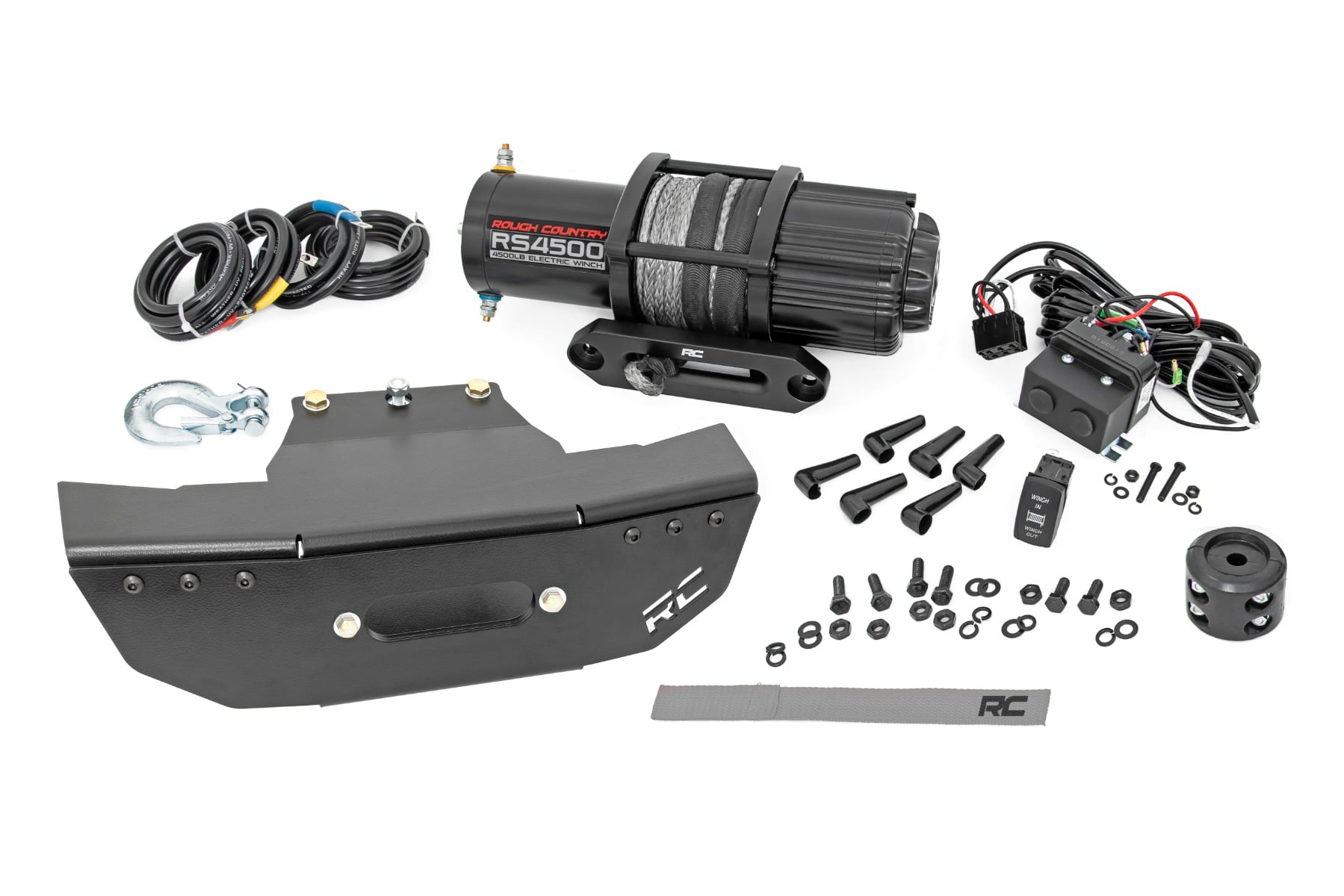 Winch Mount w/ 4500lb Winch Polaris RZR Turbo S4 Rough Country