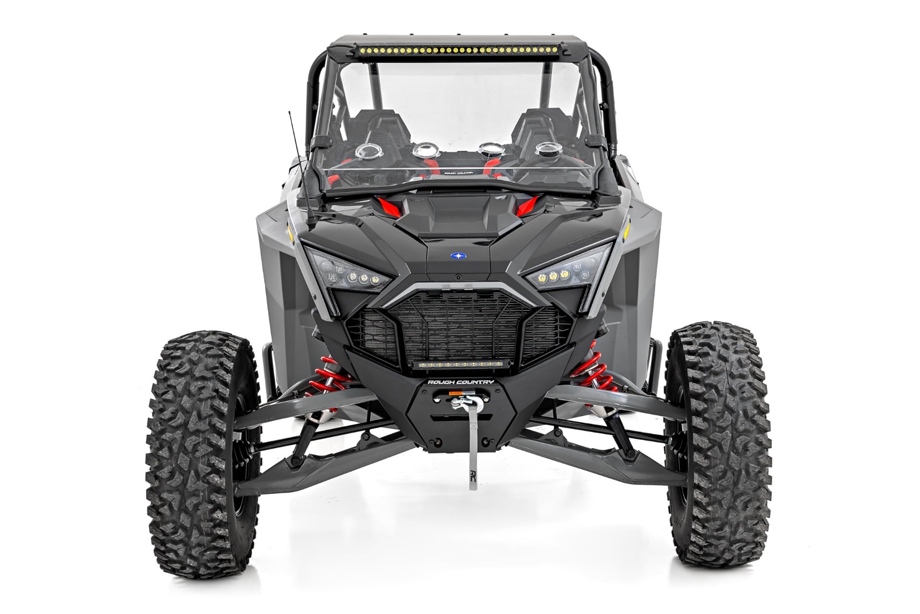 30 Inch Single Row Light Mount Front Black Series Polaris RZR Turbo R Rough Country-3
