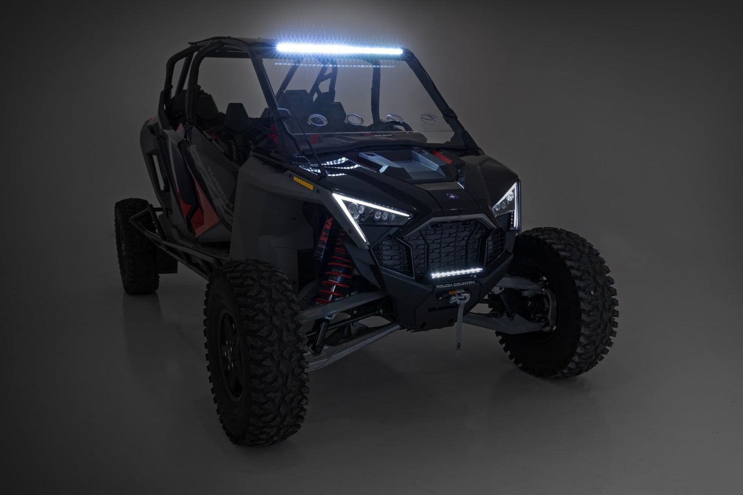 30 Inch Single Row Light Mount Front Black Series Polaris RZR Turbo R Rough Country-4