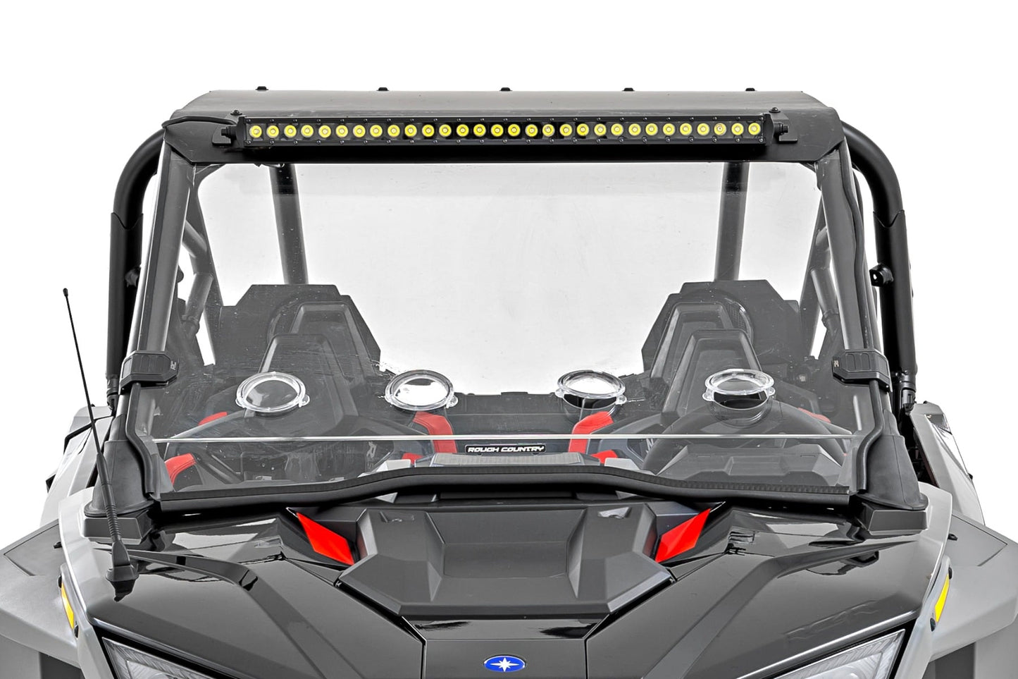 30 Inch Single Row Light Mount Front Black Series White DRL Polaris RZR Turbo R Rough Country-2