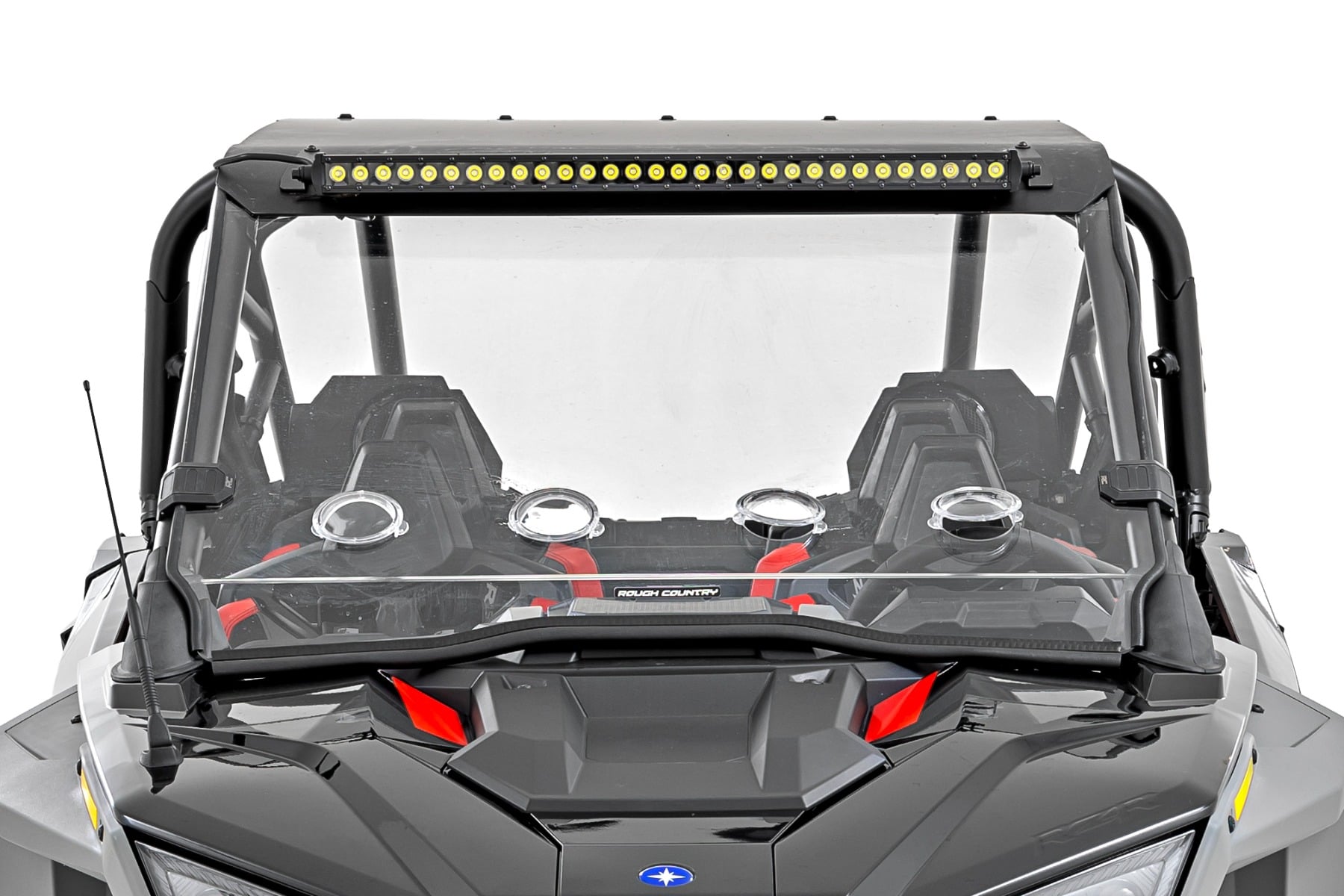 30 Inch Single Row Light Mount Front Black Series White DRL Polaris RZR Turbo R Rough Country-2