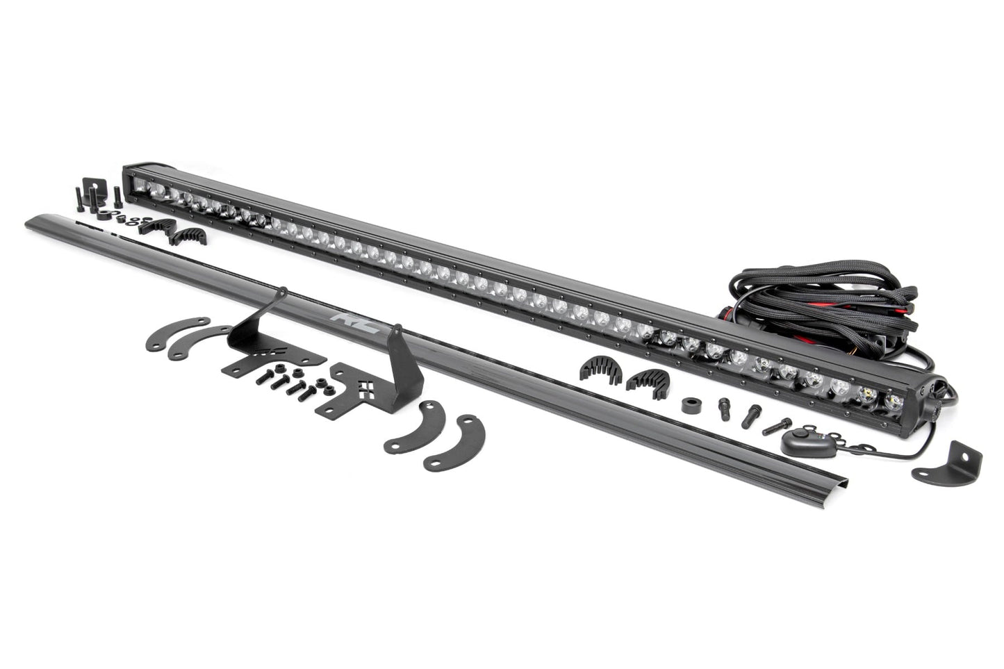 LED Light Kit Front Mount 40 Inch Black-Series Single Row Polaris RZR XP 4 1000 (2024) Rough Country