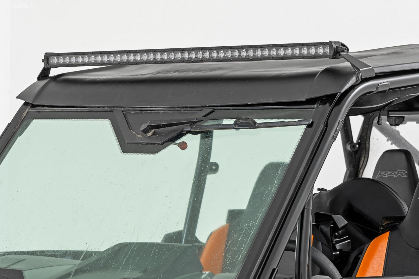 LED Light Kit Front Mount 40 Inch Black-Series Single Row Polaris RZR XP 4 1000 (2024) Rough Country-1