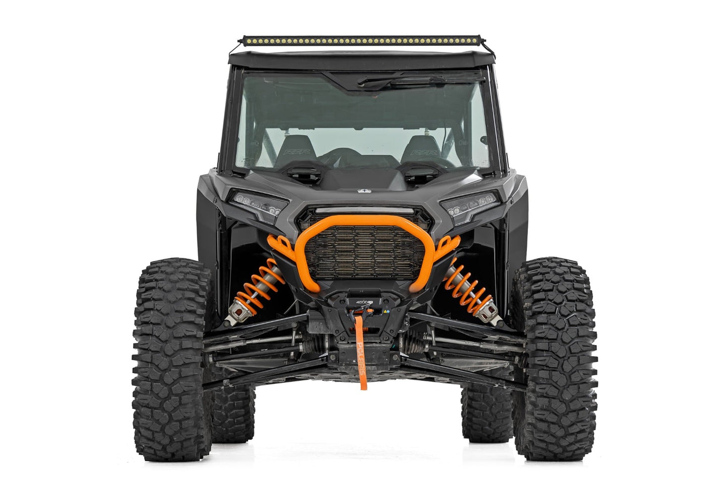 LED Light Kit Front Mount 40 Inch Black-Series Single Row Polaris RZR XP 4 1000 (2024) Rough Country-2