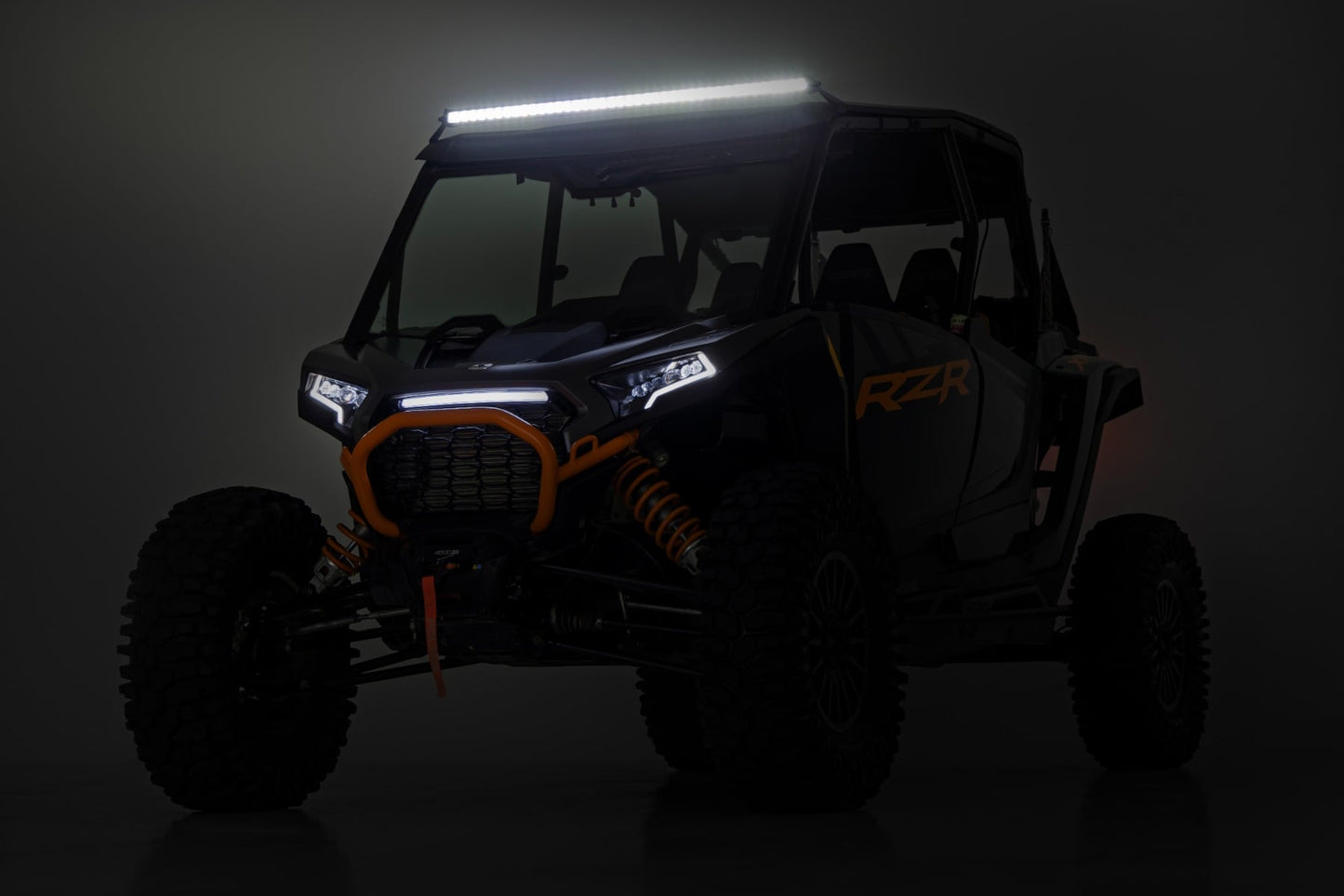 LED Light Kit Front Mount 40 Inch Spectrum Single Row Polaris RZR XP 4 1000 (2024) Rough Country-5